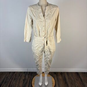 ❤️ ba&sh Off-White Button-Front Jumpsuit S